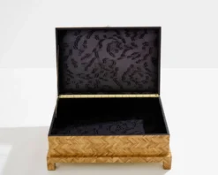 Coffre en marqueterie de bambou et laiton Galerie Maison & Jardin 1970