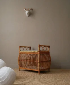 Coffre à jouets scandinave en rotin