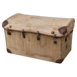 Coffre malle en rotin osier Militaria, Militaire Français Collection