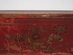 Coffre oriental ancien rouge grenat (vers 1900) #36