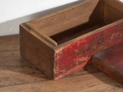 Coffre oriental ancien rouge grenat (vers 1900) #36