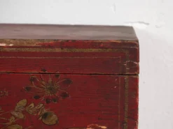 Coffre oriental ancien rouge grenat (vers 1900) #36
