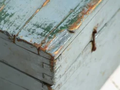 Coffret ancien patiné bleu clair (c.1920)