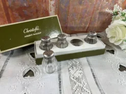 Coffret Christofle 4 salerons argent massif