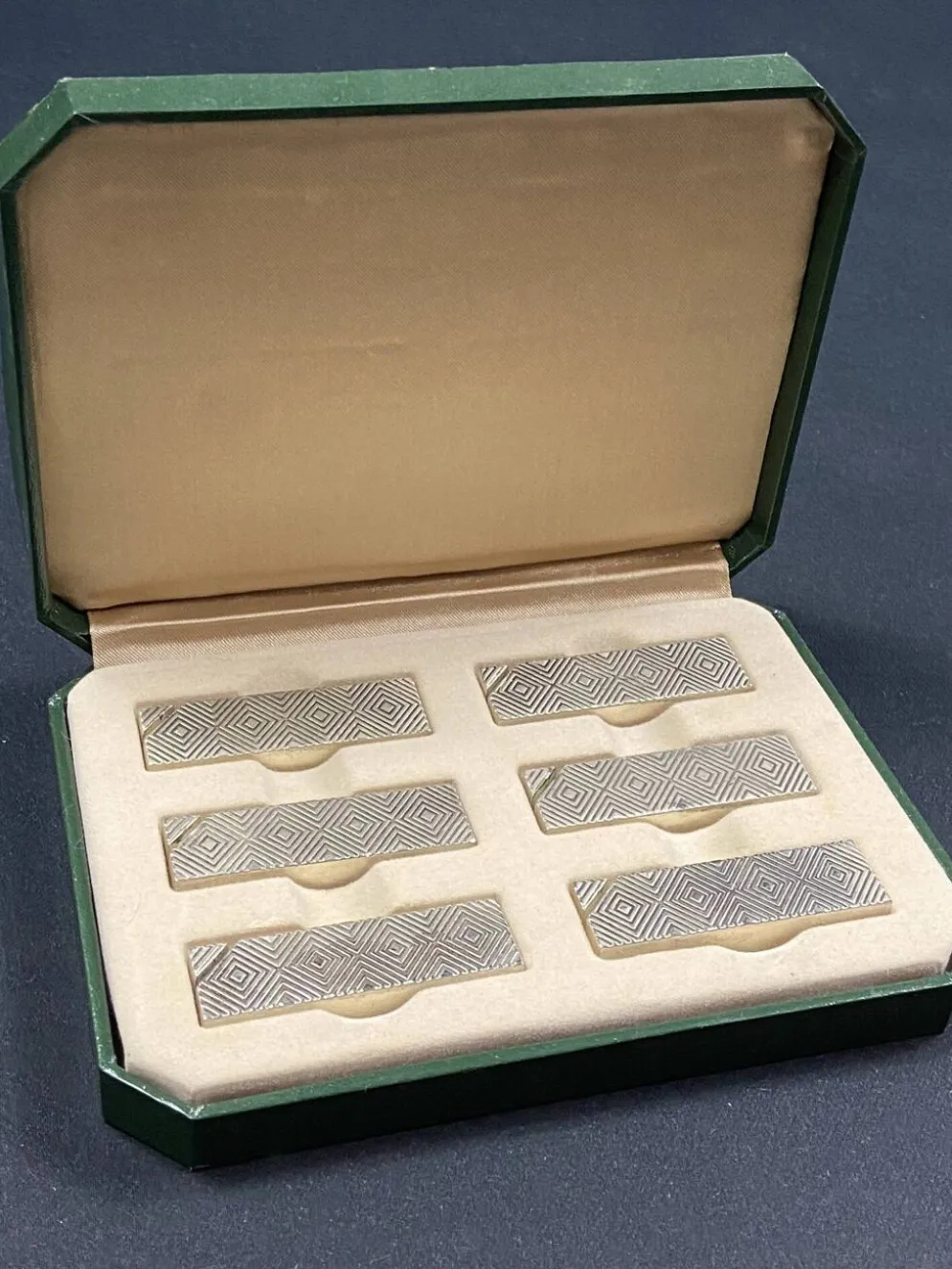 Coffret complet de 6 porte-menus Vintage en métal 1960-1970