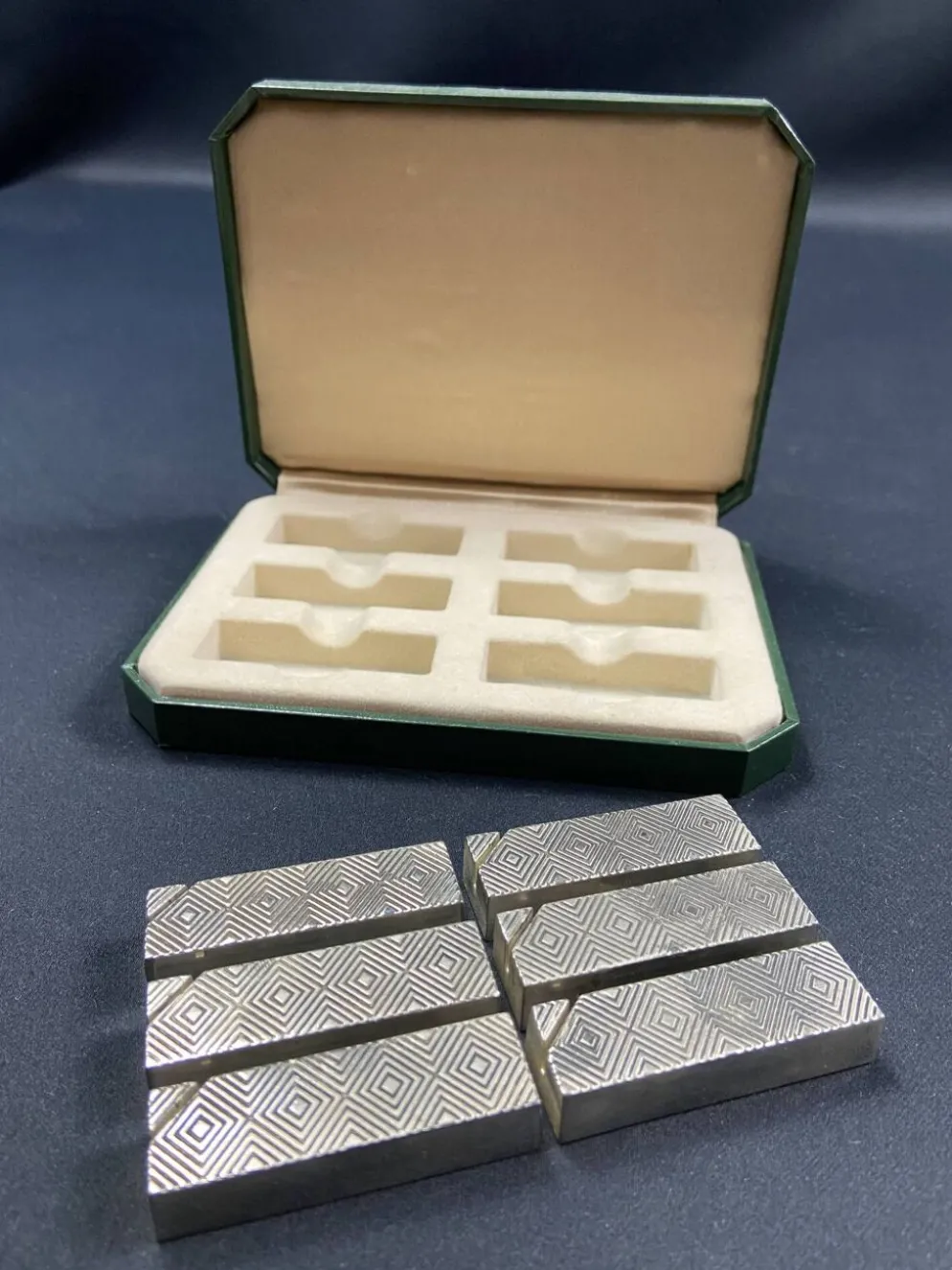 Coffret complet de 6 porte-menus Vintage en métal 1960-1970