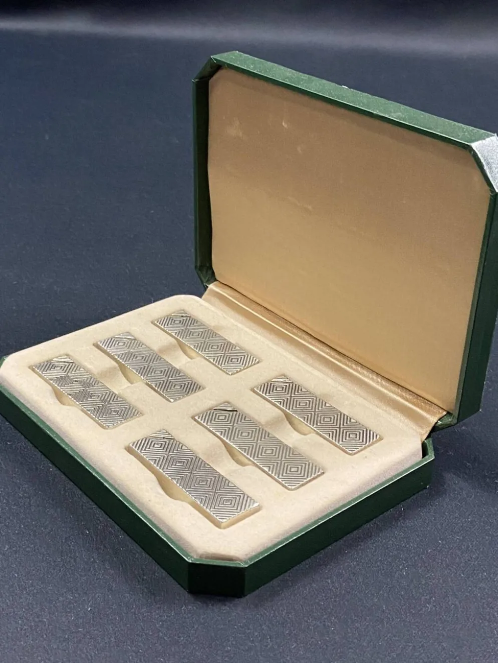 Coffret complet de 6 porte-menus Vintage en métal 1960-1970