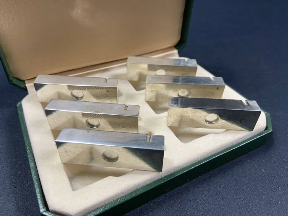 Coffret complet de 6 porte-menus Vintage en métal 1960-1970