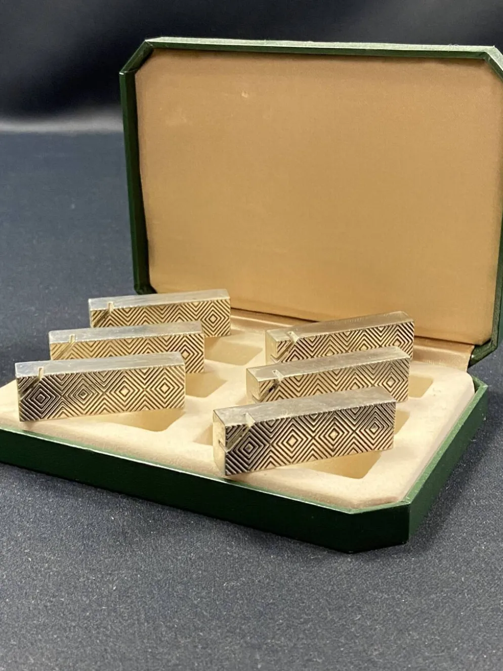 Coffret complet de 6 porte-menus Vintage en métal 1960-1970