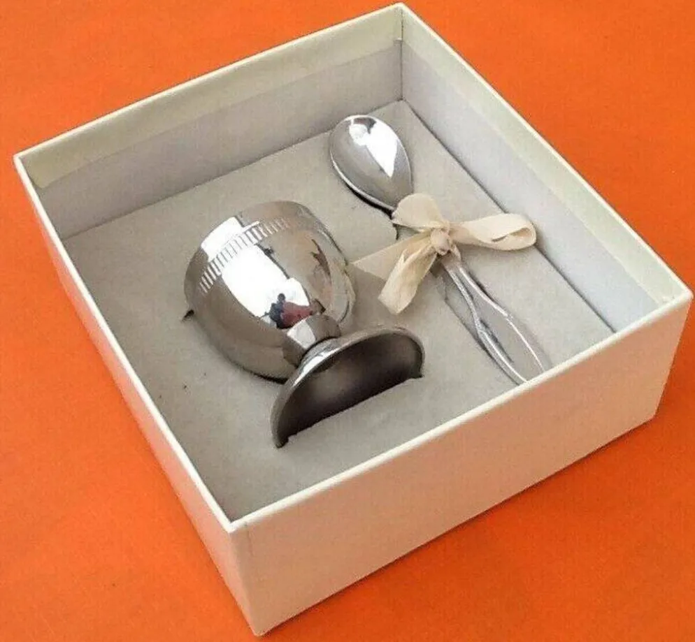 Coffret coquetier et cuillère modèle président Orfèvre Jean Couzon