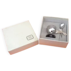 Coffret coquetier et cuillère modèle président Orfèvre Jean Couzon
