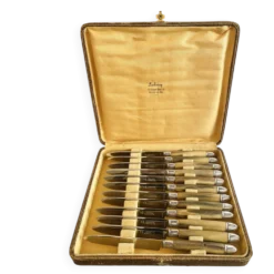 Coffret 12 couteaux de table art déco - Leclercq à Boulogne-sur-Mer