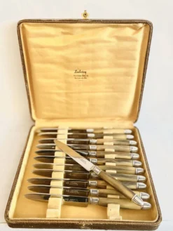 Coffret 12 couteaux de table art déco - Leclercq à Boulogne-sur-Mer