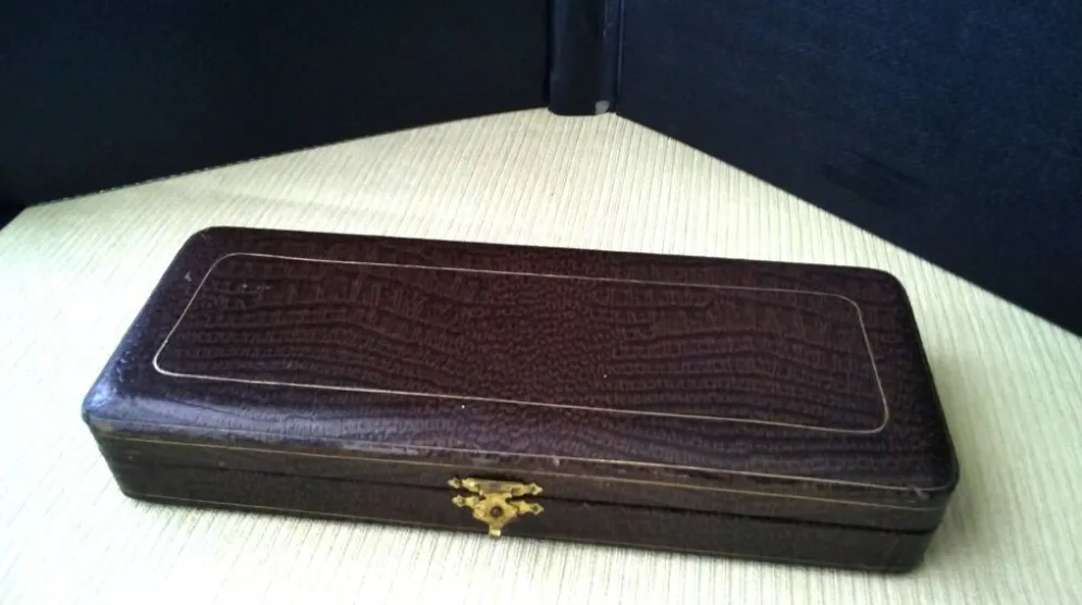 Coffret de 6 couteaux à fromage anciens Inox et corne Bovine GAG