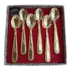 Coffret de 6 cuillères à café dorées à l’or fin