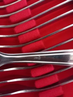 Coffret de 12 petites fourchettes (dessert) inox orfèvrerie Devouge Dupont