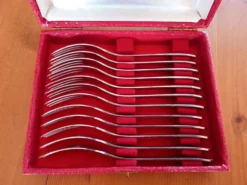 Coffret de 12 petites fourchettes (dessert) inox orfèvrerie Devouge Dupont