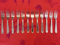 Coffret de 12 petites fourchettes (dessert) inox orfèvrerie Devouge Dupont