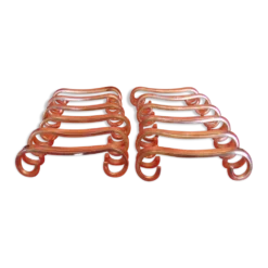 Coffret de 12 porte-couteau en métal argenté avec écrin, époque début 20 ème
