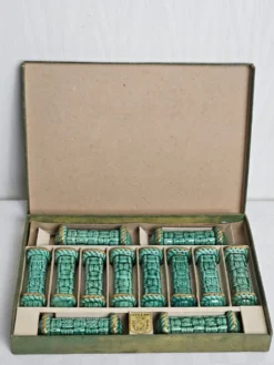 Coffret de 12 porte-couteaux Digoin Sarreguemines France