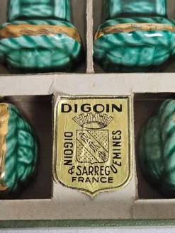 Coffret de 12 porte-couteaux Digoin Sarreguemines France