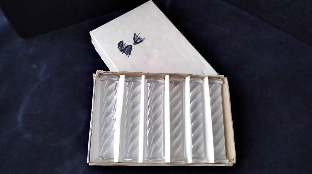 Coffret de 6 porte couteaux en cristal de Hongrie