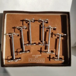 Coffret de 6 porte-couteaux en inox Chabanne dans sa boîte d'origine.