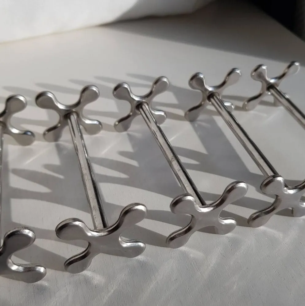 Coffret de 6 porte-couteaux en inox Chabanne dans sa boîte d'origine.