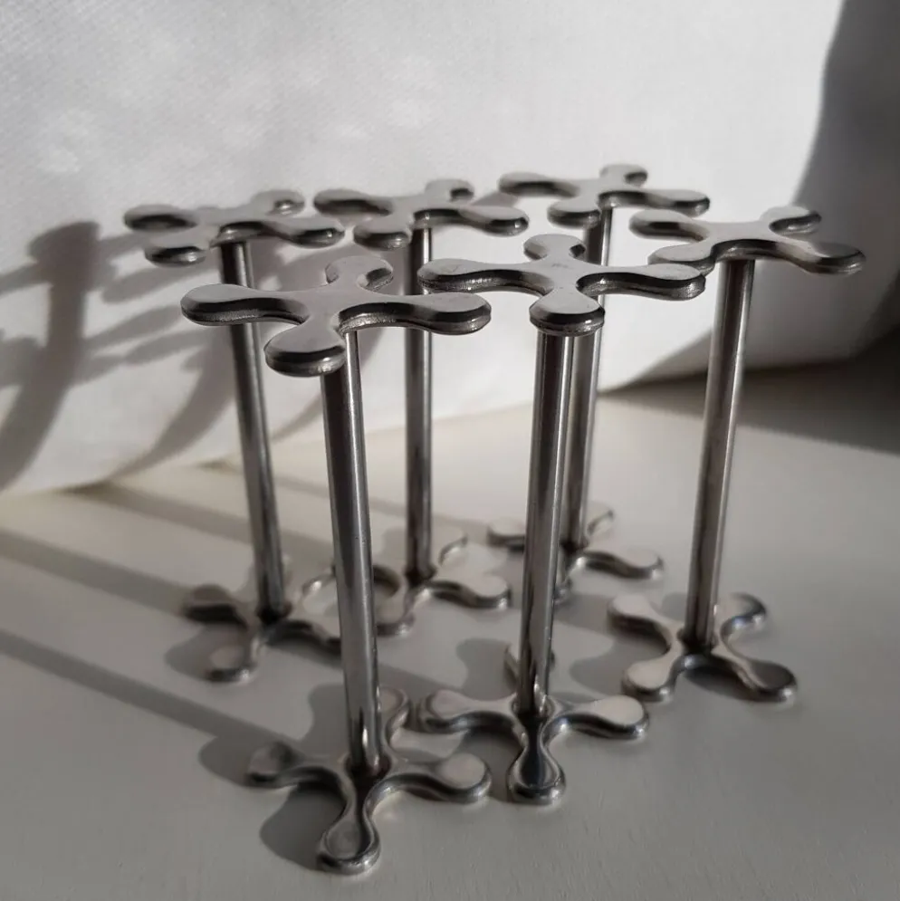 Coffret de 6 porte-couteaux en inox Chabanne dans sa boîte d'origine.