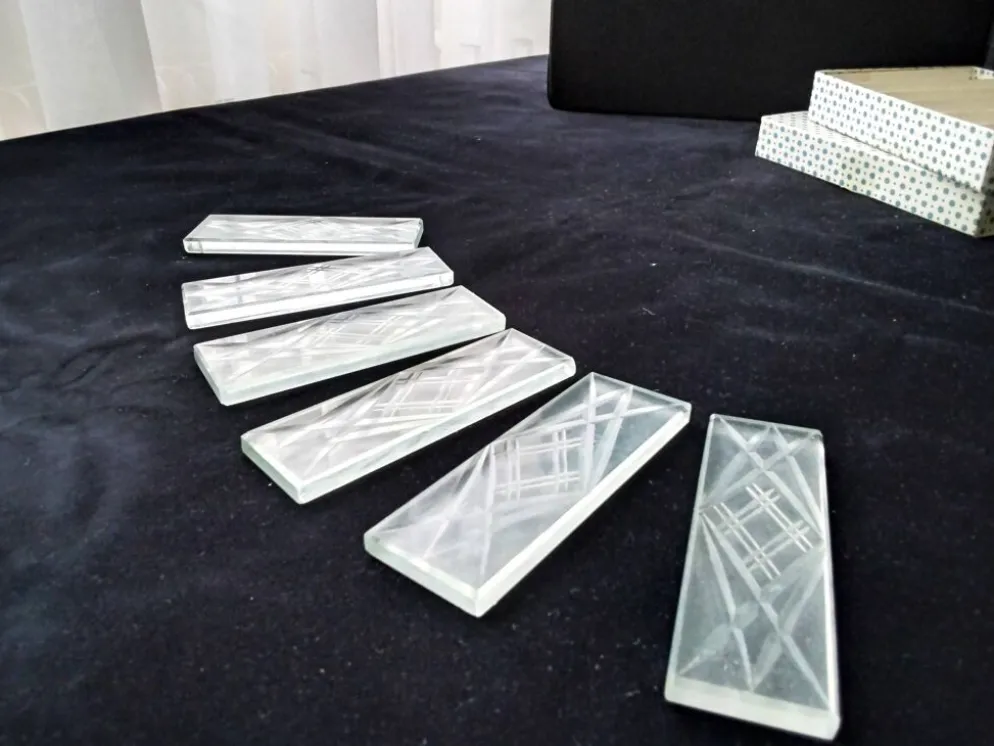 Coffret de 6 porte couteaux en Plexiglass Style Art Déco