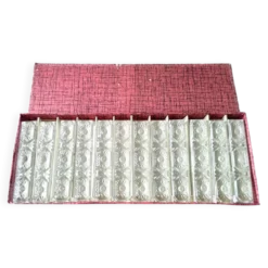 Coffret de 12 porte couteaux rectangulaire Cristal au Plomb