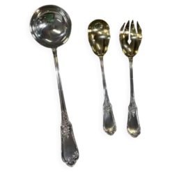 Coffret en métal argenté RAVINET D'ENFERT - Louche + service à salade