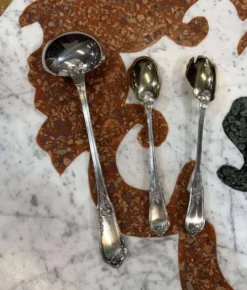 Coffret en métal argenté RAVINET D'ENFERT - Louche + service à salade