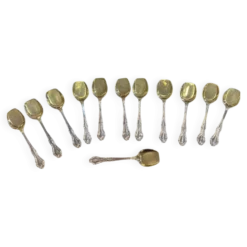 Coffret Mappin and Webb de 12 cuillères à glace en métal argenté
