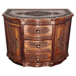 Coffret/meuble à bijoux en bois sculpté à la main style indien