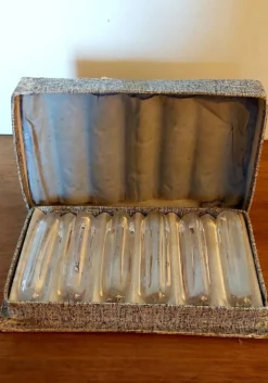 Coffret 6 porte-couteaux cristal daum 1960