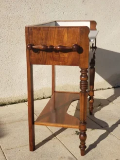 Coiffeuse ancienne console vintage en noyer style art déco Louis Philippe