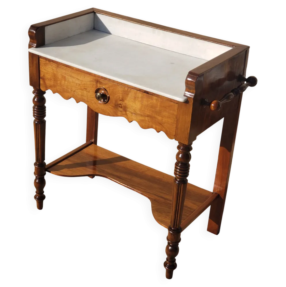 Coiffeuse ancienne console vintage en noyer style art déco Louis Philippe