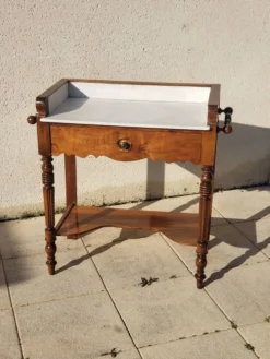 Coiffeuse ancienne console vintage en noyer style art déco Louis Philippe