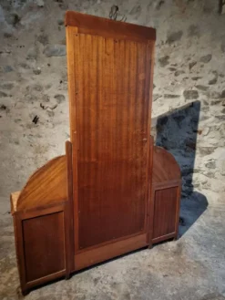 Coiffeuse art déco en acajou avec miroir biseauté inclinable, France, années 1920–1930