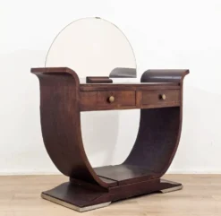 Coiffeuse Art Déco en bois massif des années 1930