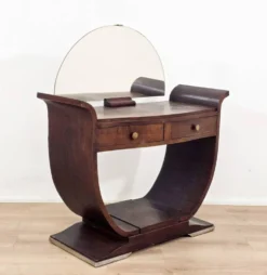 Coiffeuse Art Déco en bois massif des années 1930