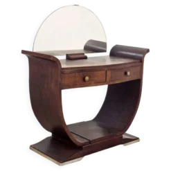 Coiffeuse Art Déco en bois massif des années 1930
