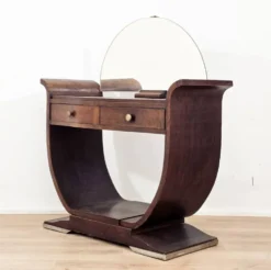 Coiffeuse Art Déco en bois massif des années 1930