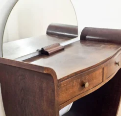 Coiffeuse Art Déco en bois massif des années 1930