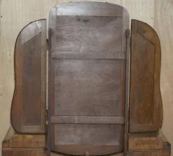 Coiffeuse Art Déco en noyer satiné avec miroir, vers 1930