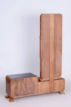 Coiffeuse Art Déco en placage de rosewood et de noyer avec miroir, France, années 1920
