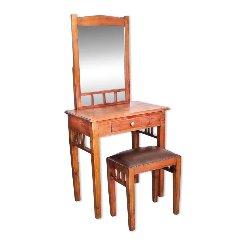 Coiffeuse Art déco et son tabouret assorti, 1930-1940