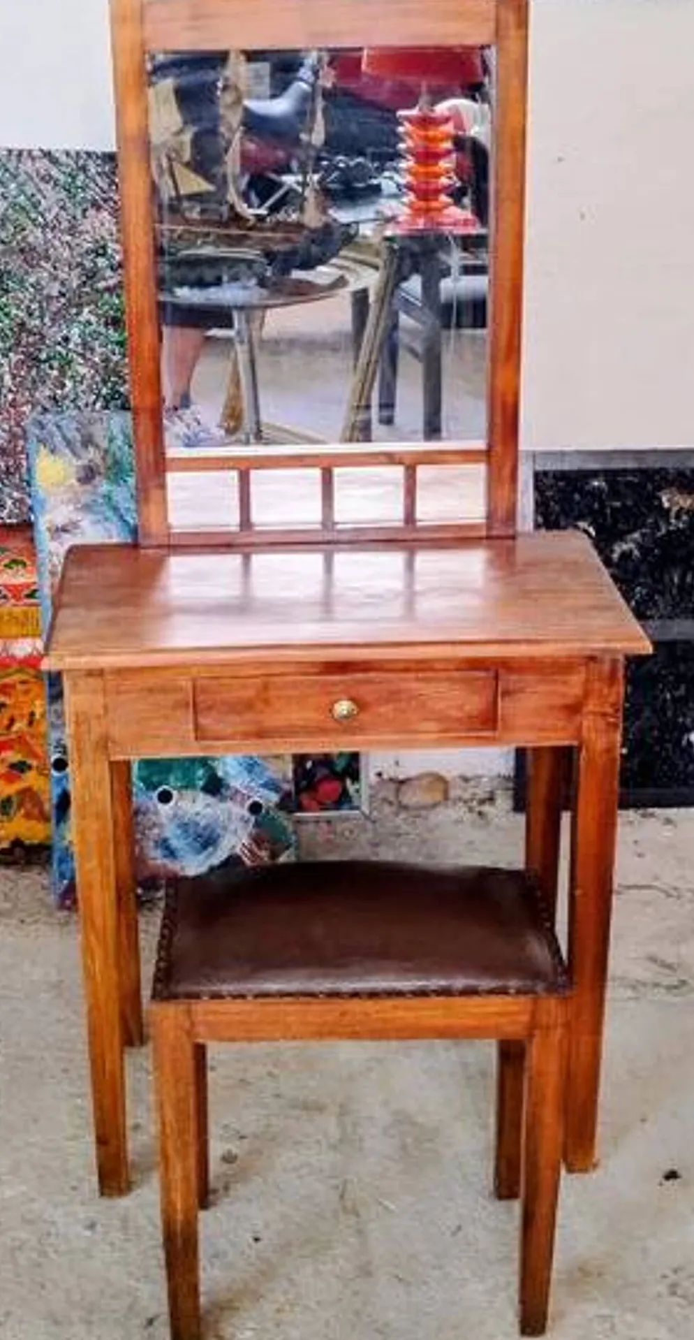 Coiffeuse Art déco et son tabouret assorti, 1930-1940