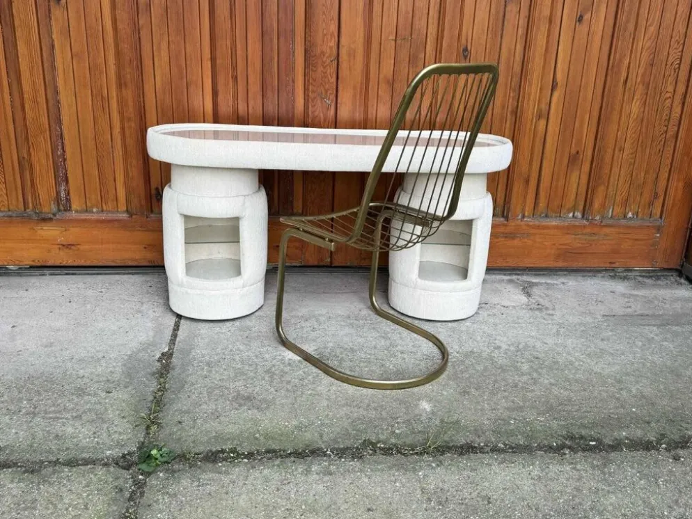 Coiffeuse avec chaise de Kecskemét Furniture, 1975, lot de 2